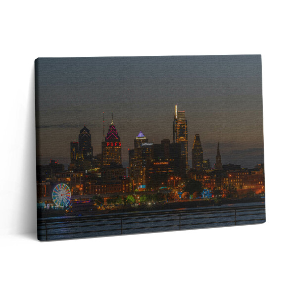 Pictură pe pânză 80x60 Roata Ferris din Philadelphia