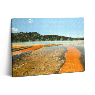 Pictură pe pânză 80x60 Lac cu munți