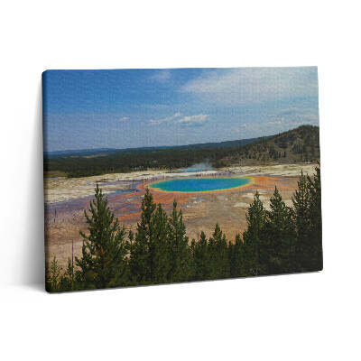 Pictură pe pânză 80x60 Izvoare termale în Parcul Național Yellowstone