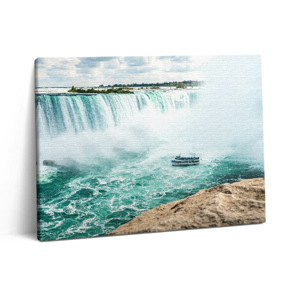 Pictură pe pânză 80x60 Barcă și Cascada Niagara