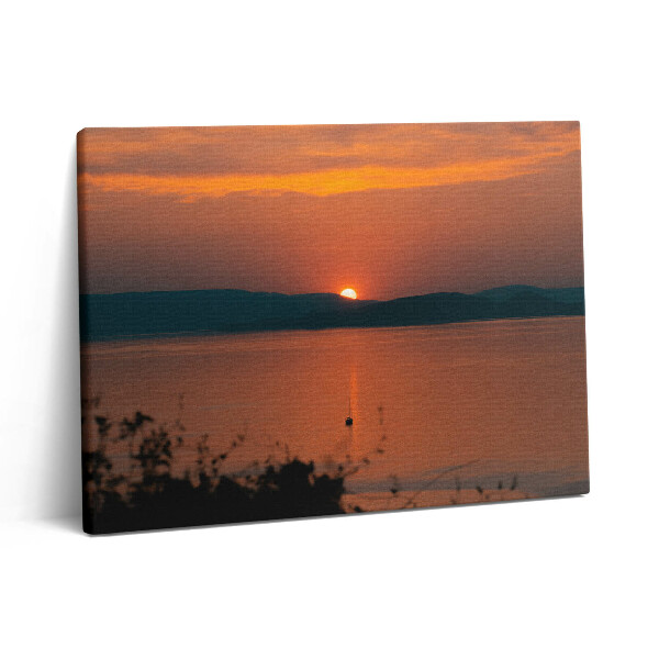 Pictură pe pânză 80x60 Lacul Balaton și apusul soarelui