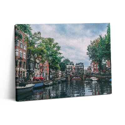 Pictură pe pânză 80x60 Un canal în centrul Amsterdamului
