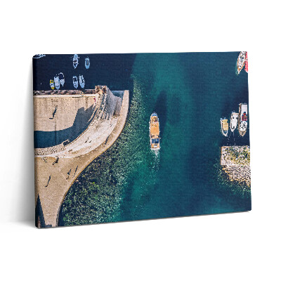 Pictură pe pânză 80x60 Barcă cu pânze pe apă