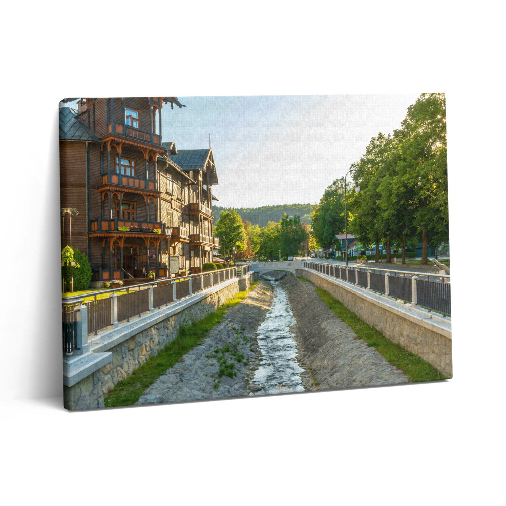 Pictură pe pânză 80x60 Krynica Zdrój în Munții Beskid