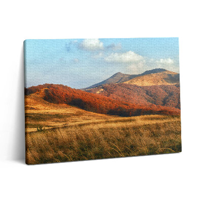 Pictură pe pânză 80x60 Peisaj montan de toamnă