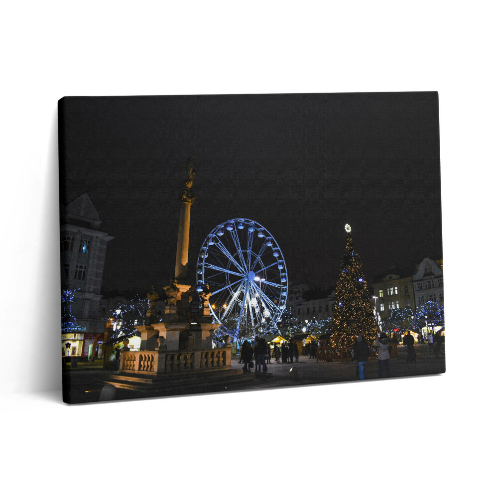 Pictură pe pânză 80x60 Târgul de Crăciun din Ostrava