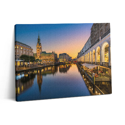 Pictură pe pânză 80x60 Primăria orașului Hamburg, Germania