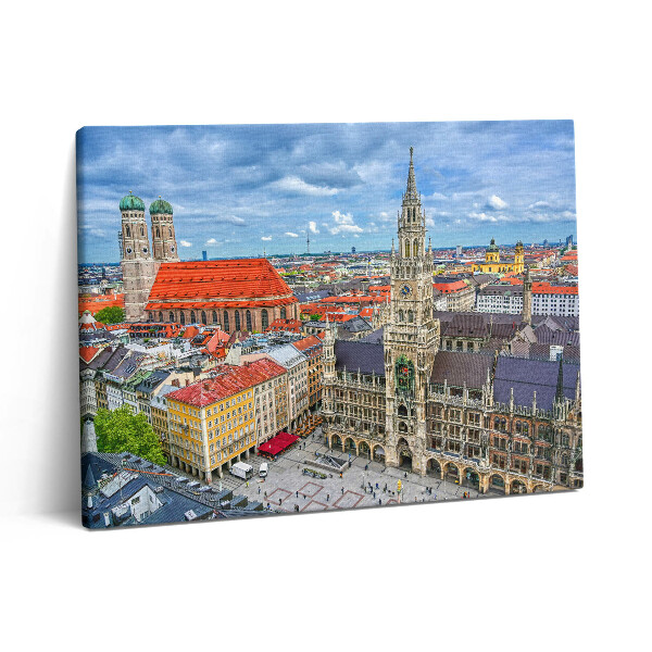 Pictură pe pânză 80x60 Primăria de pe Marienplatz din München