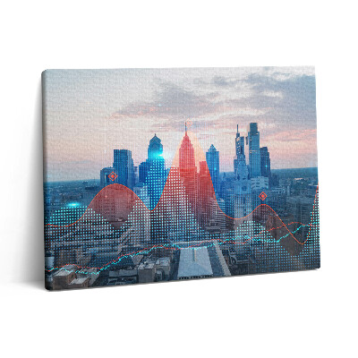 Pictură pe pânză 80x60 Zgârie-norii din Philadelphia