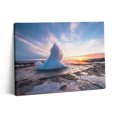 Pictură pe pânză 80x60 Gheizerul de pe insula Islanda