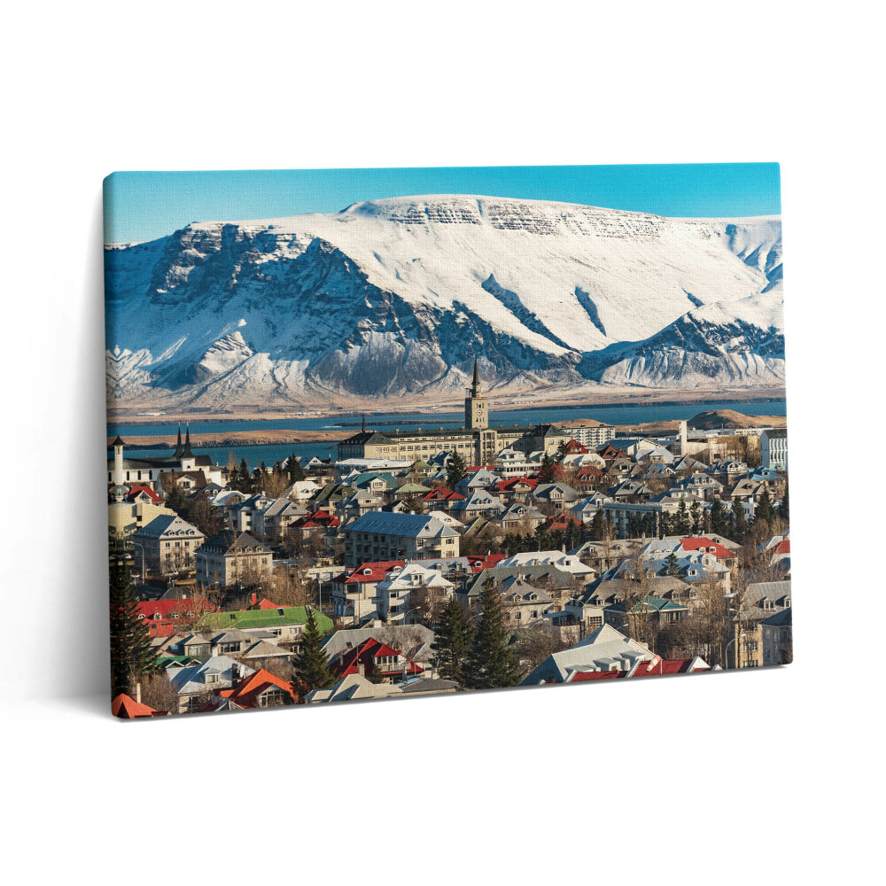 Pictură pe pânză 80x60 Vedere a orașului Reykjavík, Islanda