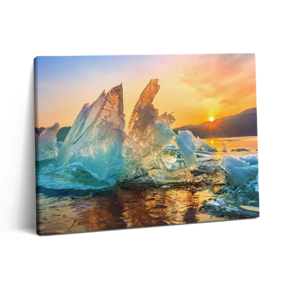 Pictură pe pânză 80x60 O bucată de gheață la răsăritul soarelui