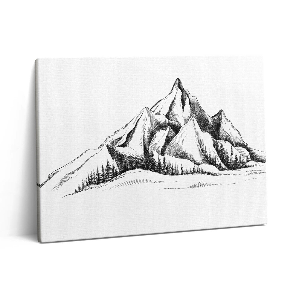 Pictură pe pânză 80x60 Desen de munte