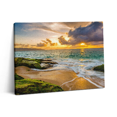 Pictură pe pânză 80x60 Plajă la apus