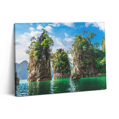 Pictură pe pânză 80x60 Natura copacilor lacului