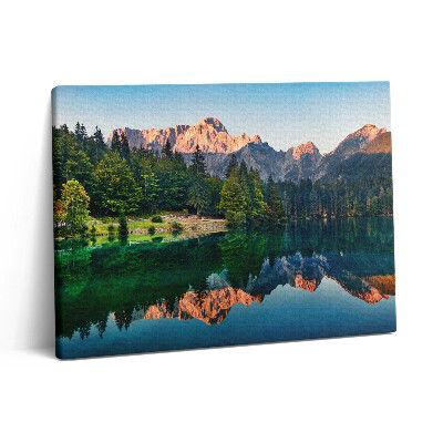 Pictură pe pânză 80x60 Peisaj lacustru