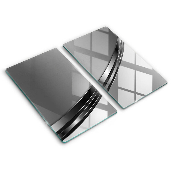 Placă din sticla protectie plita Abstracție metalică
