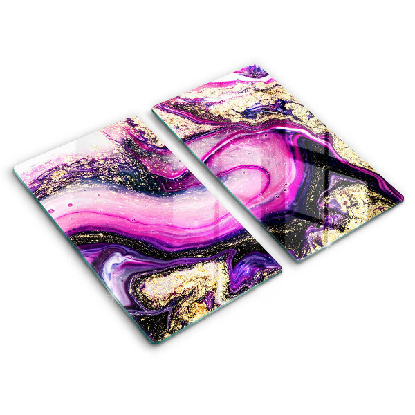 Placă de protecție pentru aragaz Design abstract auriu