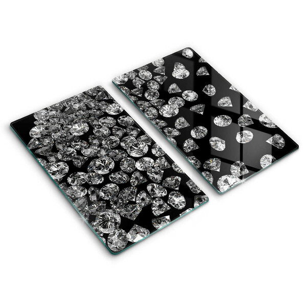 Placă din sticla protectie plita Diamante strălucitoare