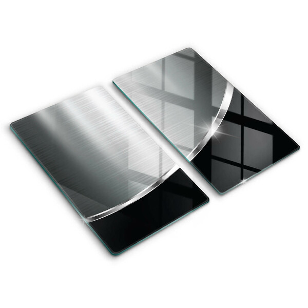 Placă din sticla protectie plita Abstracție cu metal