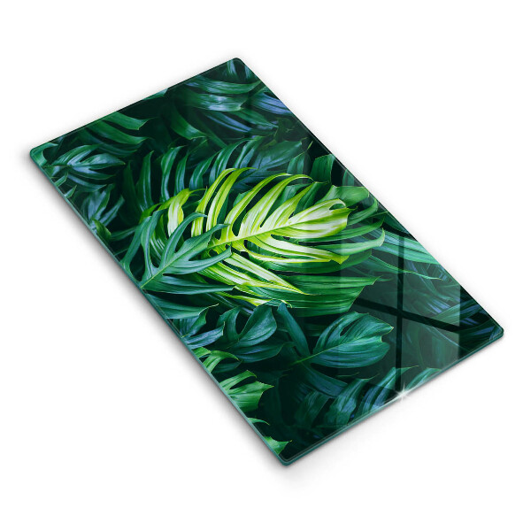 Placă sticla protectie aragaz Frunze de Monstera sălbatică