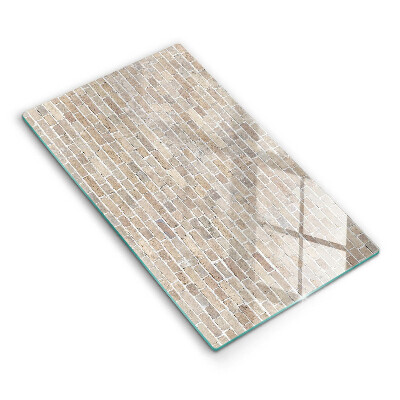 Placă sticla protectie aragaz Zid de cărămidă deschisă la culoare