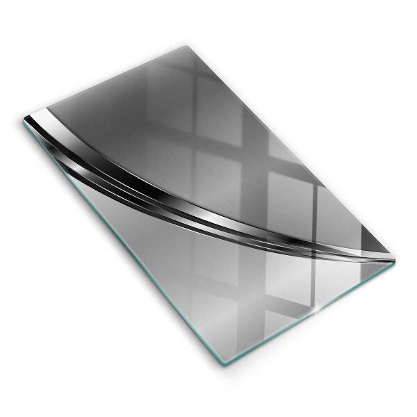 Placă din sticla protectie perete bucatarie Abstracție metalică