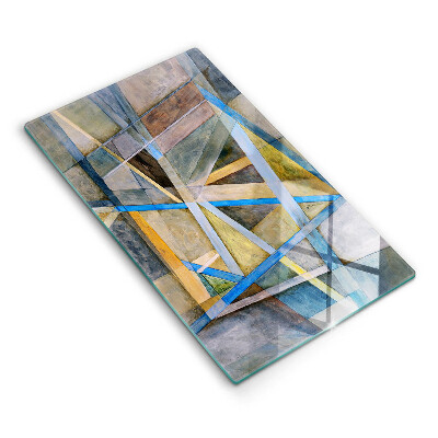 Placă sticla protectie aragaz Linii pictate abstracte