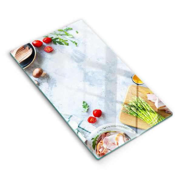 Placă din sticla protectie perete bucatarie Ingrediente în bucătărie