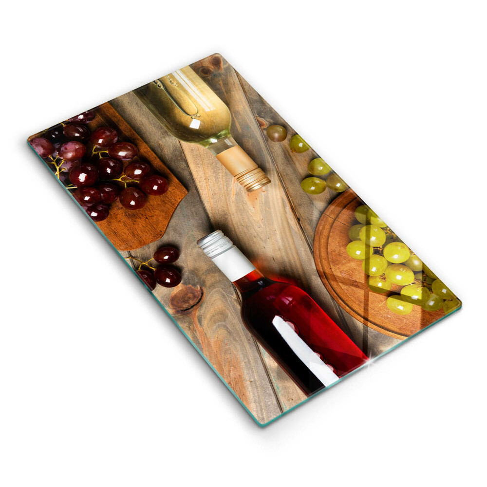 Placă din sticla protectie perete bucatarie Sticle de vin și struguri
