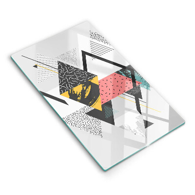 Placă sticla protectie aragaz Triunghiuri abstracte