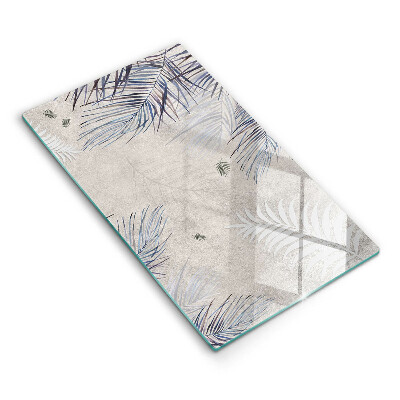 Placă din sticla protectie perete bucatarie Frunze subtile