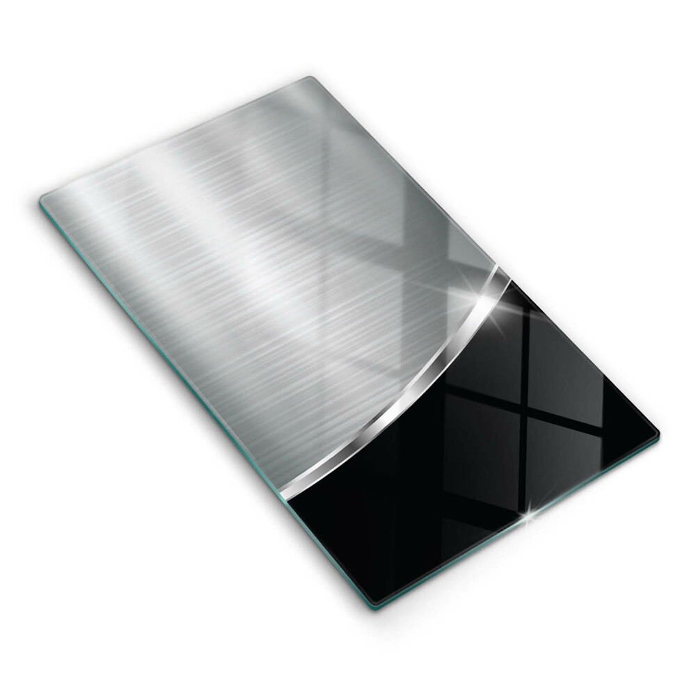 Placă din sticla protectie perete bucatarie Abstracție cu metal