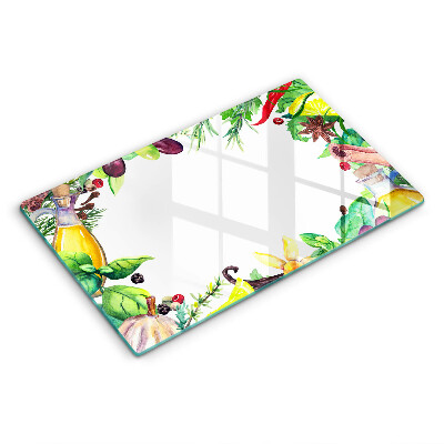 Placă din sticla protectie perete Mâncare pictată