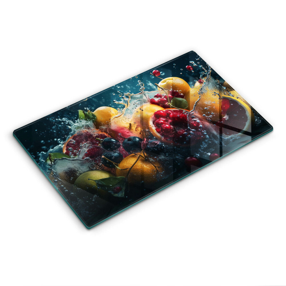 Placă din sticla protectie perete Fructe în apă