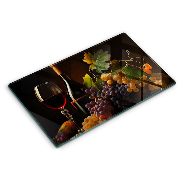 Placă de protecție pentru plita Un pahar de vin și struguri