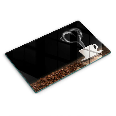 Placă protecție plita Inimă în ceașcă de cafea