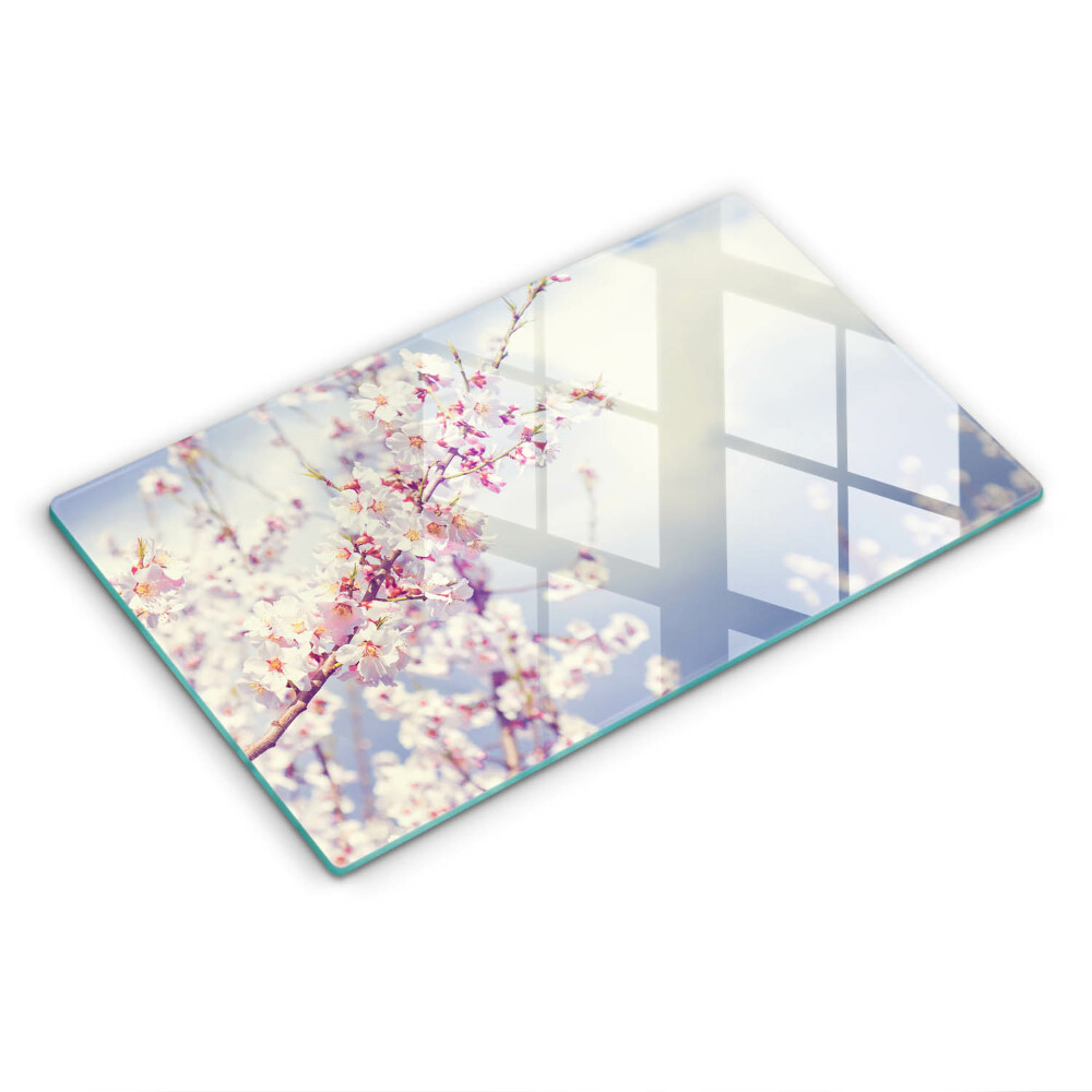 Placă din sticla protectie perete Copac înflorit