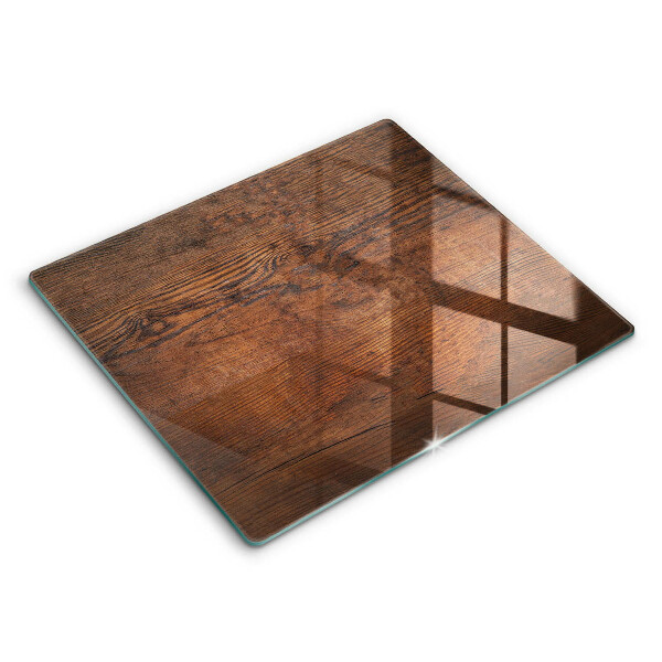 Decorativ placă sticla protectie aragaz Placă de lemn închis la culoare 60x52 cm
