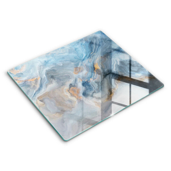 Decorativ placă sticla protectie aragaz Textură de marmură 60x52 cm