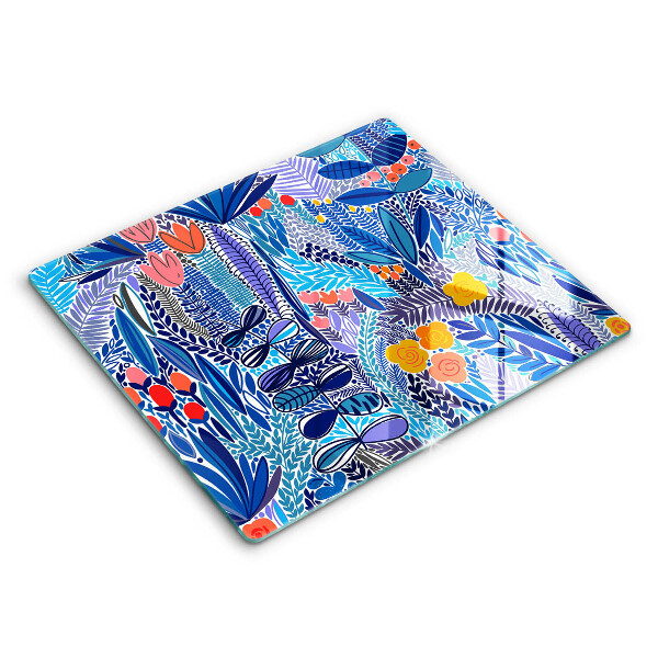 Decorativ placă sticla protectie aragaz Pajiște pictată 60x52 cm