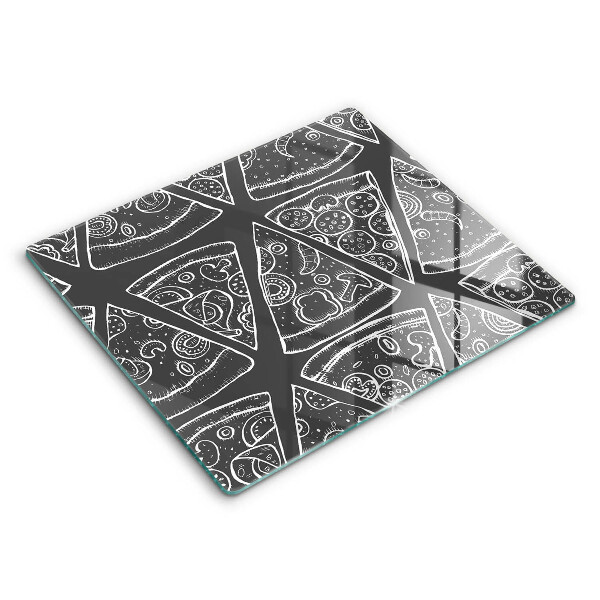 Decorativ placă sticla protectie aragaz Ilustrație pizza 60x52 cm