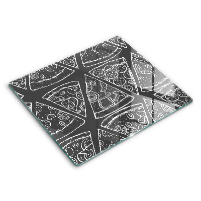 Decorativ placă sticla protectie aragaz Ilustrație pizza 60x52 cm 