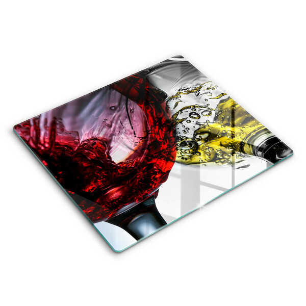 Decorativ placă sticla protectie aragaz Pahare de vin 60x52 cm