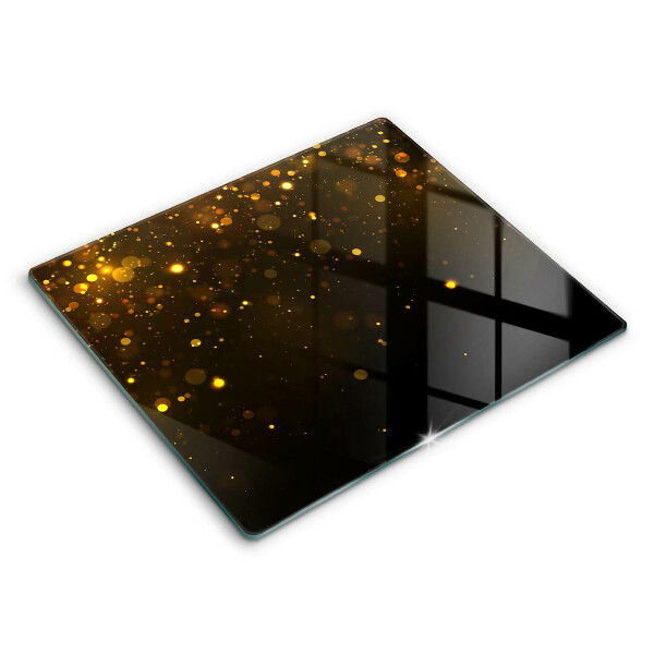 Decorativ placă sticla protectie aragaz Sclipici auriu 60x52 cm