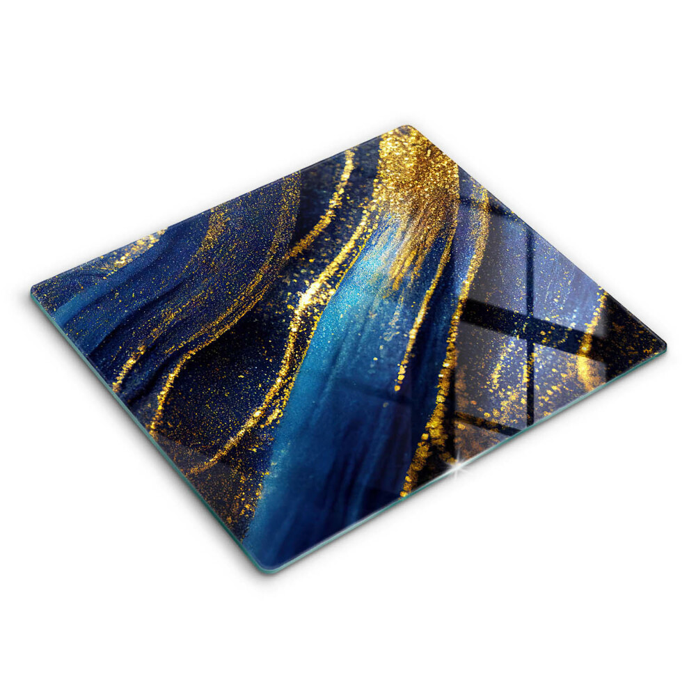 Decorativ placă sticla protectie aragaz Abstracție albastru marin 60x52 cm 