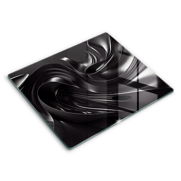 Decorativ placă sticla protectie aragaz Abstracție masă neagră 60x52 cm