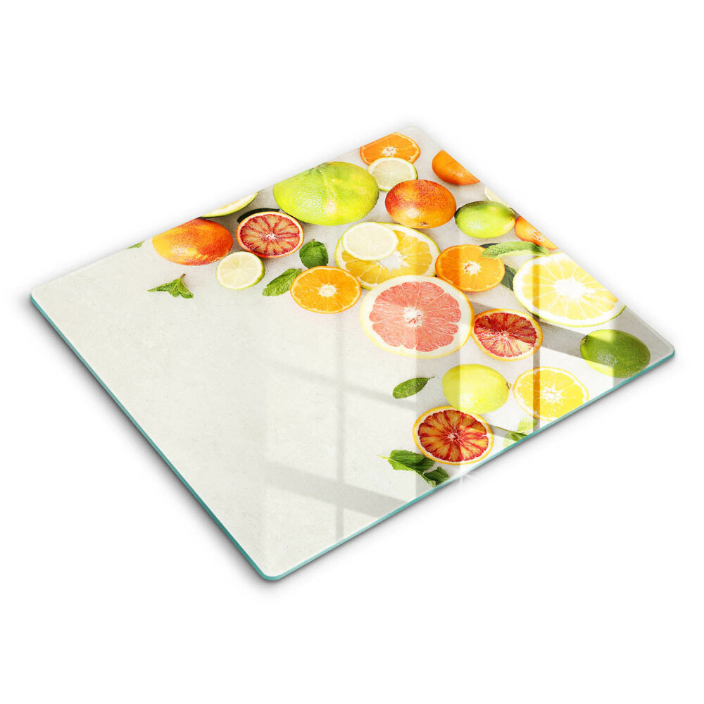 Decorativ placă sticla protectie aragaz Citrice 60x52 cm 