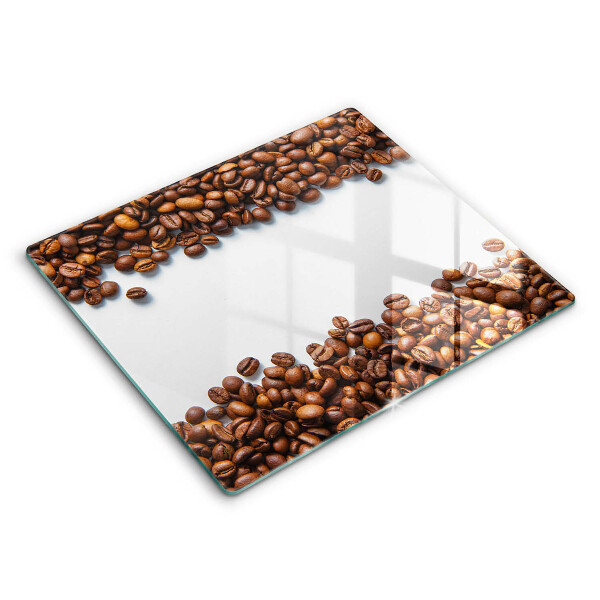 Decorativ placă sticla protectie aragaz boabe de cafea 60x52 cm