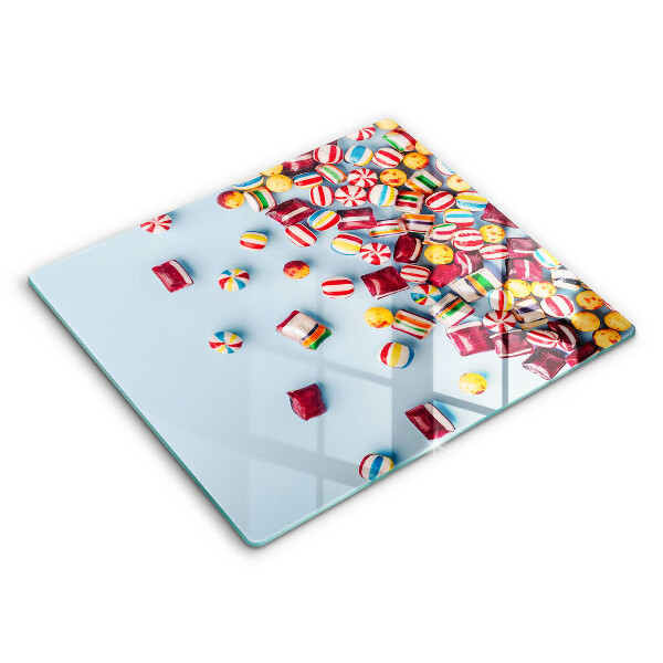 Decorativ placă sticla protectie aragaz Bomboane colorate 60x52 cm